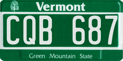 VT license plate CQB687