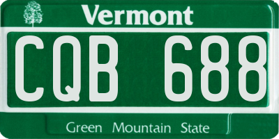VT license plate CQB688