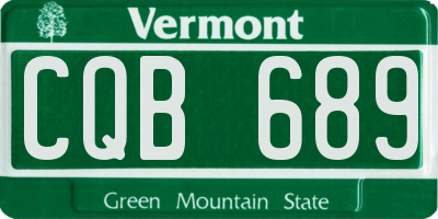 VT license plate CQB689