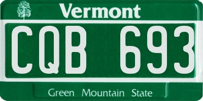 VT license plate CQB693