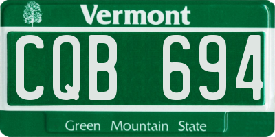 VT license plate CQB694
