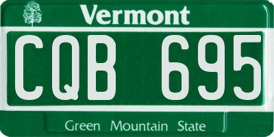 VT license plate CQB695