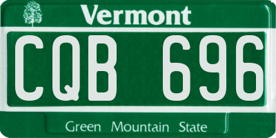 VT license plate CQB696