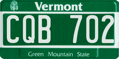 VT license plate CQB702