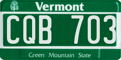 VT license plate CQB703