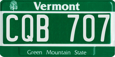 VT license plate CQB707