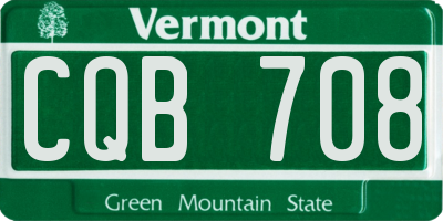 VT license plate CQB708