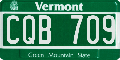 VT license plate CQB709