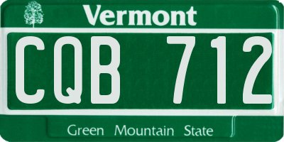 VT license plate CQB712