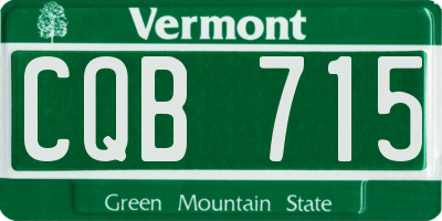 VT license plate CQB715