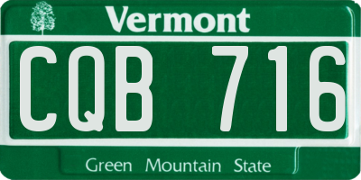 VT license plate CQB716