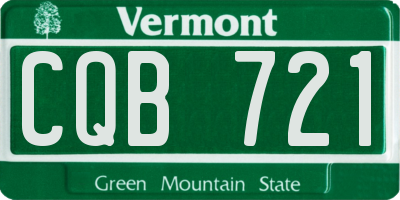 VT license plate CQB721