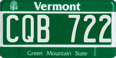 VT license plate CQB722