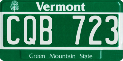 VT license plate CQB723