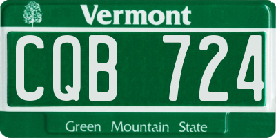 VT license plate CQB724