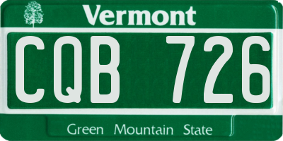 VT license plate CQB726