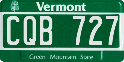 VT license plate CQB727