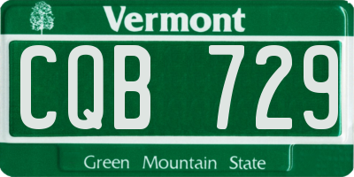 VT license plate CQB729