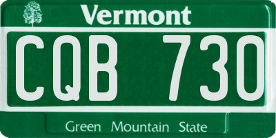VT license plate CQB730