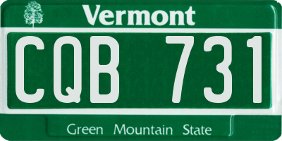 VT license plate CQB731