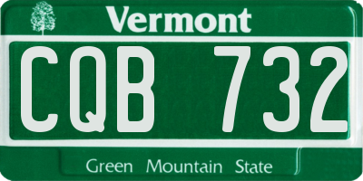VT license plate CQB732