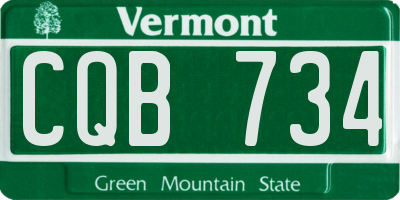 VT license plate CQB734