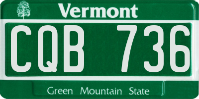 VT license plate CQB736