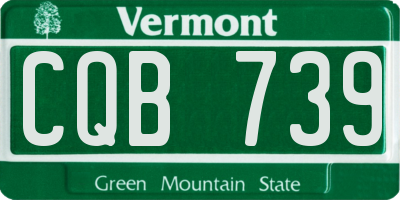 VT license plate CQB739