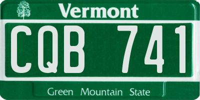 VT license plate CQB741