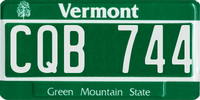 VT license plate CQB744