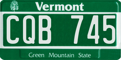 VT license plate CQB745