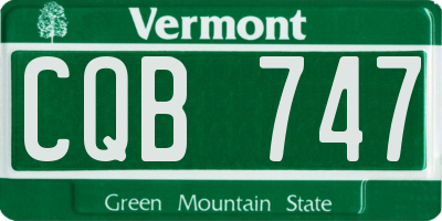 VT license plate CQB747