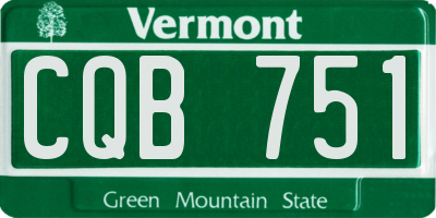 VT license plate CQB751