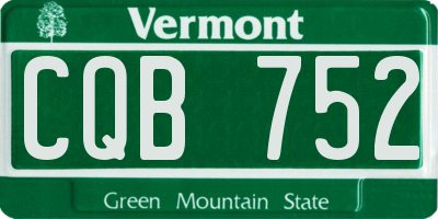 VT license plate CQB752