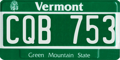 VT license plate CQB753