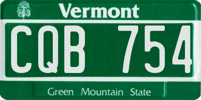 VT license plate CQB754