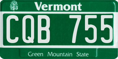 VT license plate CQB755