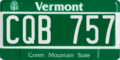 VT license plate CQB757