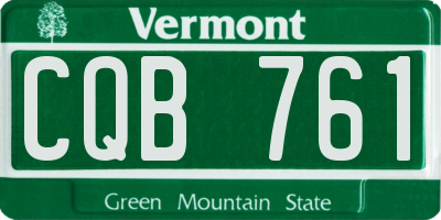 VT license plate CQB761