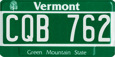 VT license plate CQB762