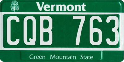 VT license plate CQB763