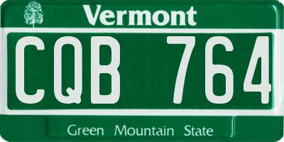 VT license plate CQB764