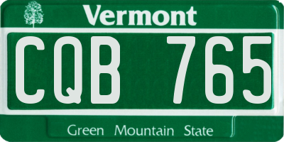 VT license plate CQB765