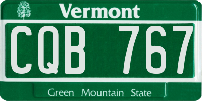 VT license plate CQB767