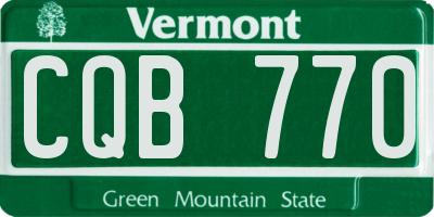 VT license plate CQB770