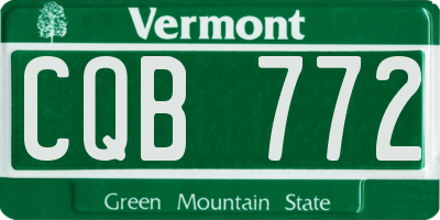 VT license plate CQB772