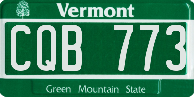 VT license plate CQB773