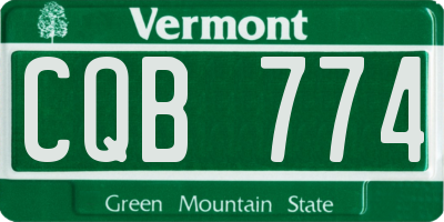 VT license plate CQB774