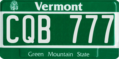 VT license plate CQB777