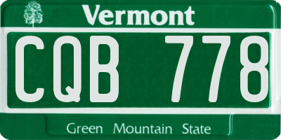 VT license plate CQB778